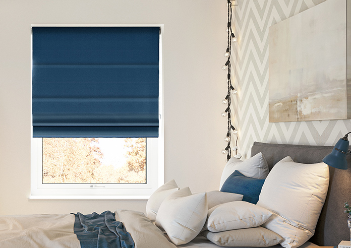 Lyra, Mariana Blue - Motorised Roman Blind - Image 3
